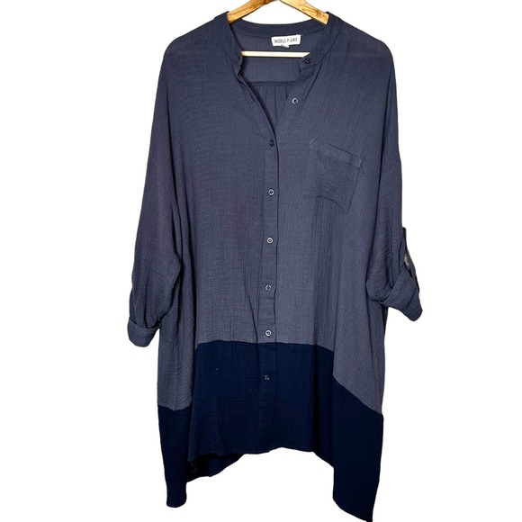 tassels n lace Tops - Tassels N Lace Gauzy Lagenlook Longline Two Tone Tunic Dress